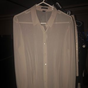 Theory designer sheer silk style blouse worn once